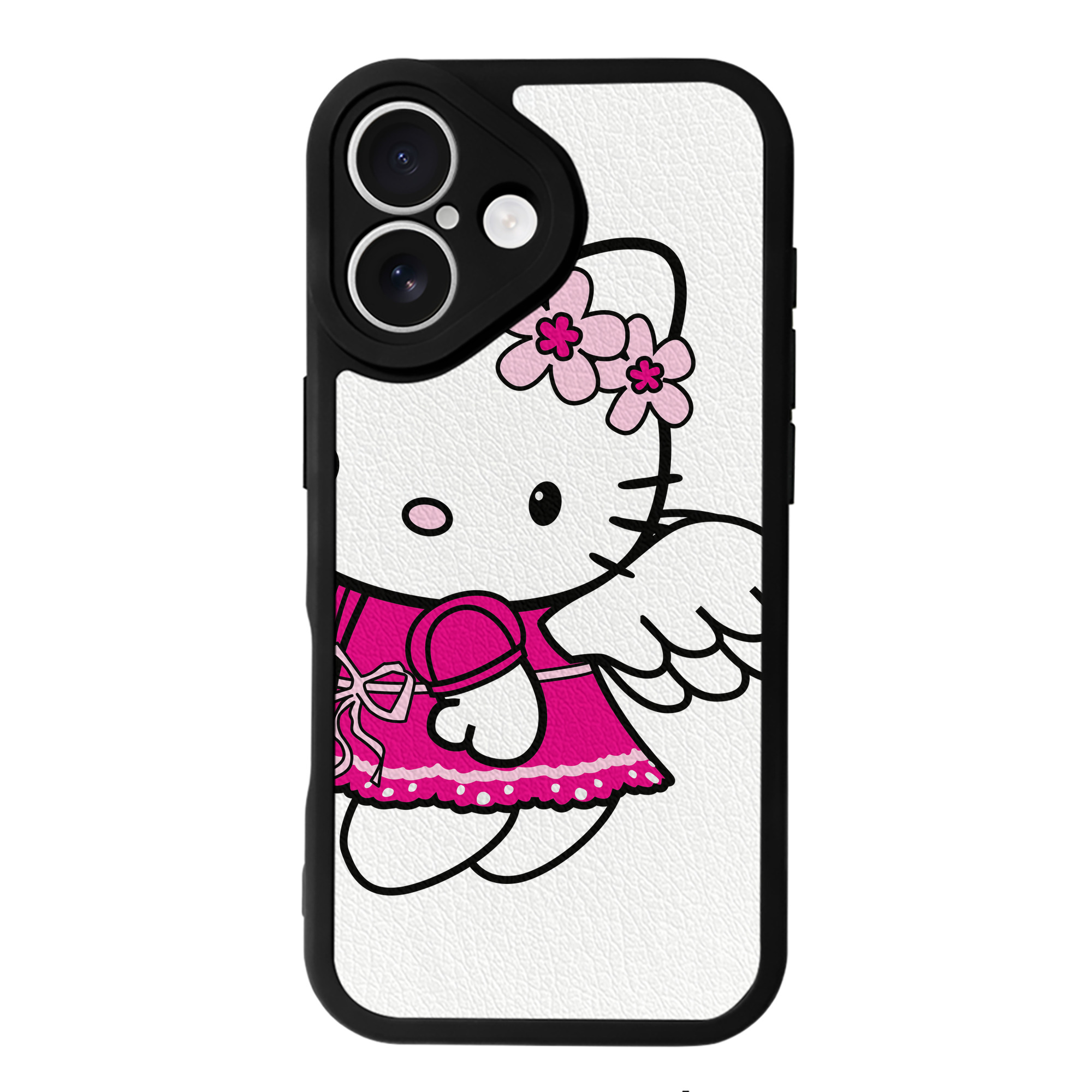 （画像用） Hello Kitty ハローキティ 【iPhone 16シリーズ対応】シリコンスマホケース（レザー調） 材質：シリコン